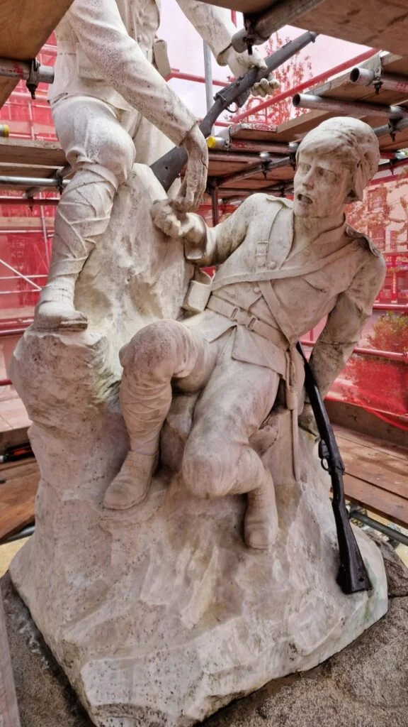 Hull memorials restored as paving work continues