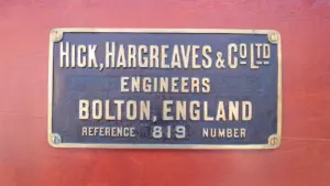 Vintage brass plaque from Hick, Hargreaves and Co Ltd, located in Bolton, England.
